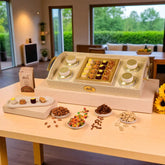 The Lavish Gourmet Treats Box | Gift Hampers Online features an elegant food gift basket with assorted sweets, dry fruits, and snacks, ideal for festive gifting.